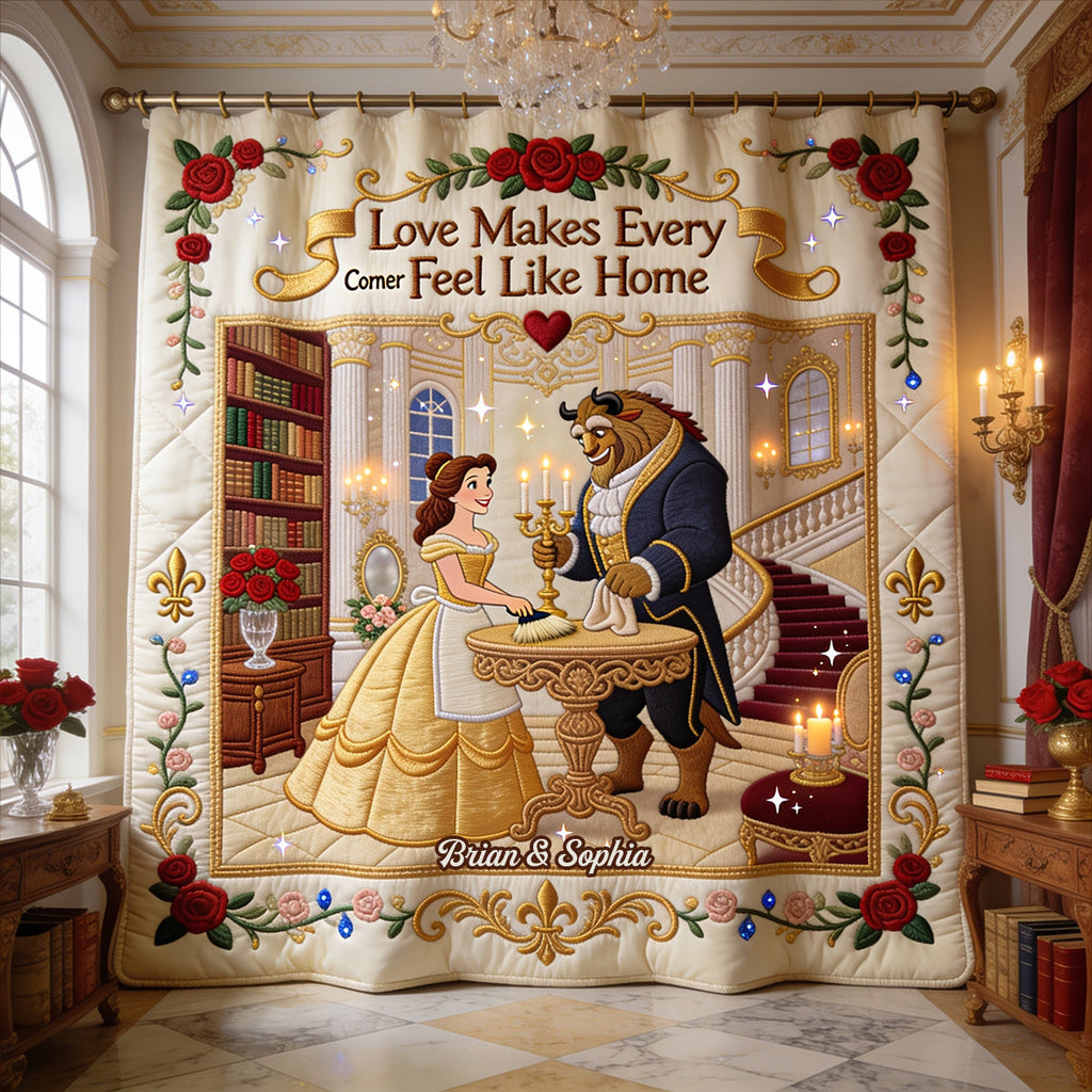 Personalized Beauty and the Beast Blackout Curtain Set for Home Window Curtains GradoCreations