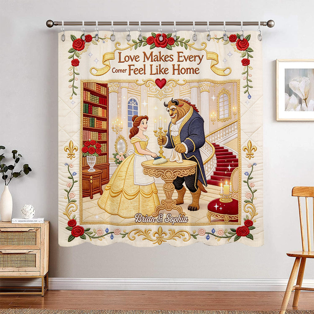 Personalized Beauty and the Beast Blackout Curtain Set for Home Window Curtains GradoCreations