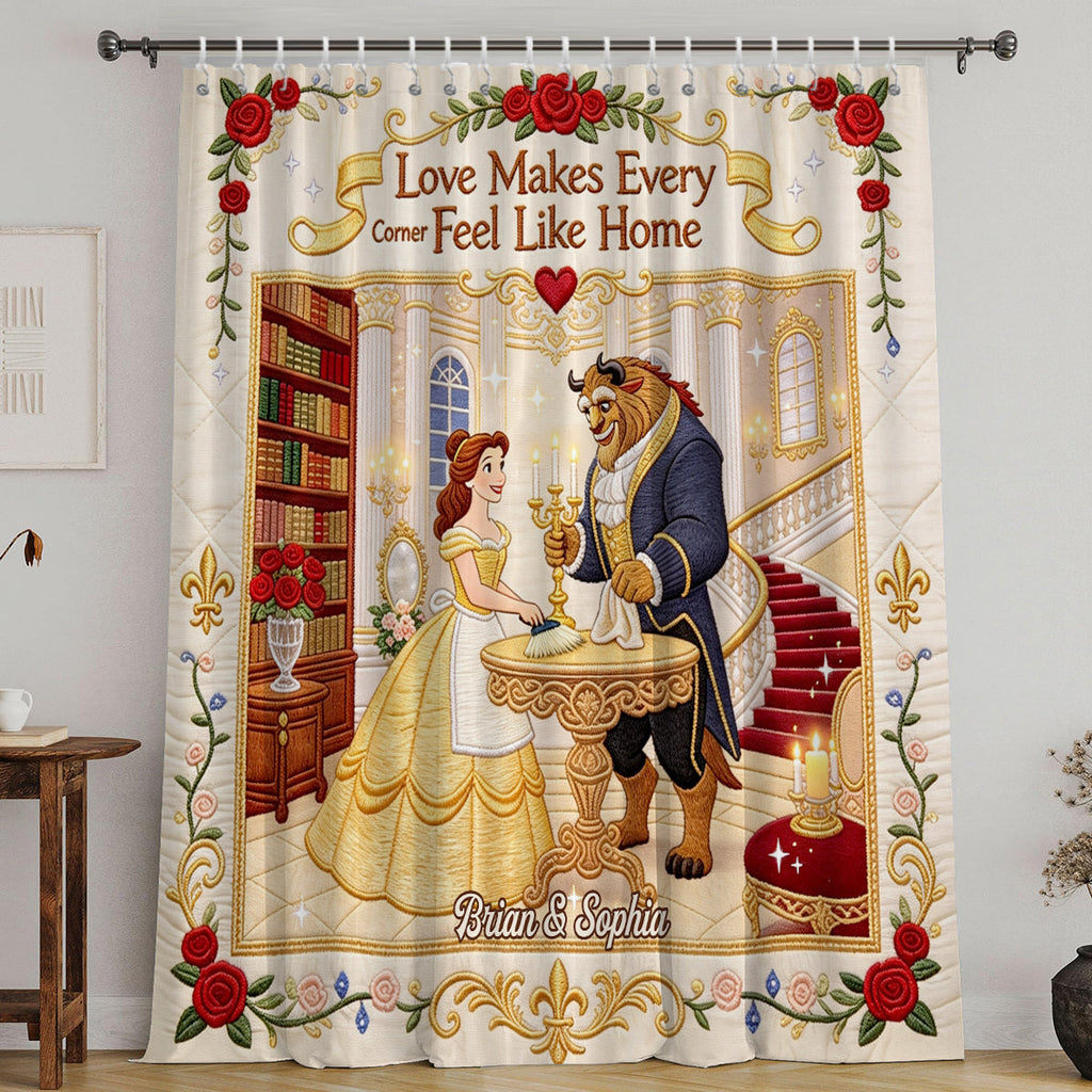 Personalized Beauty and the Beast Blackout Curtain Set for Home Window Curtains GradoCreations