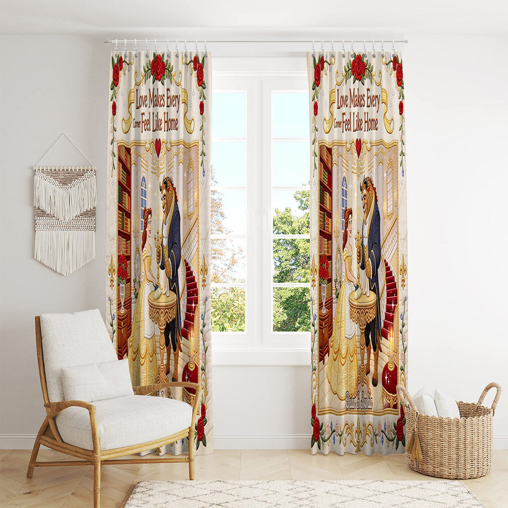Personalized Beauty and the Beast Blackout Curtain Set for Home Window Curtains GradoCreations