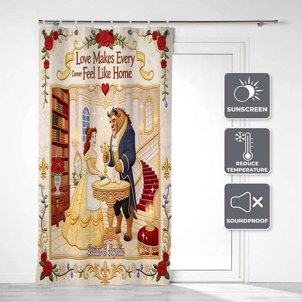 Personalized Beauty and the Beast Blackout Curtain Set for Home Window Curtains GradoCreations