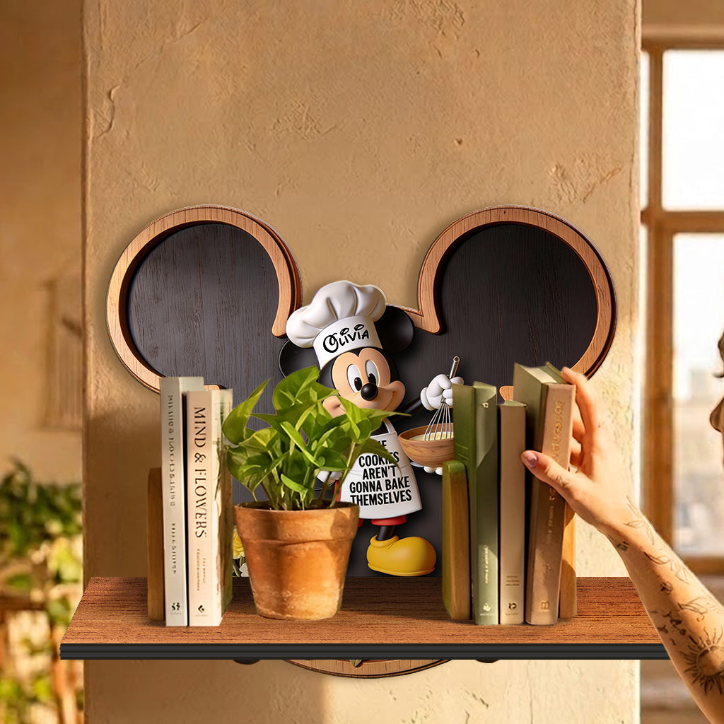 Personalized Mickey Mouse Wooden Floating Shelf for Kitchen Decor Wooden Floating Shelf GradoCreations