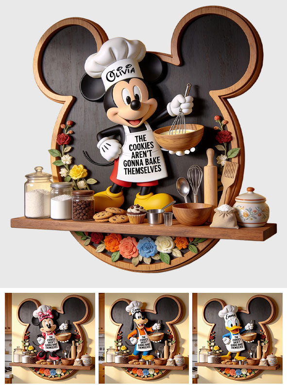 Personalized Mickey Mouse Wooden Floating Shelf for Kitchen Decor Wooden Floating Shelf GradoCreations