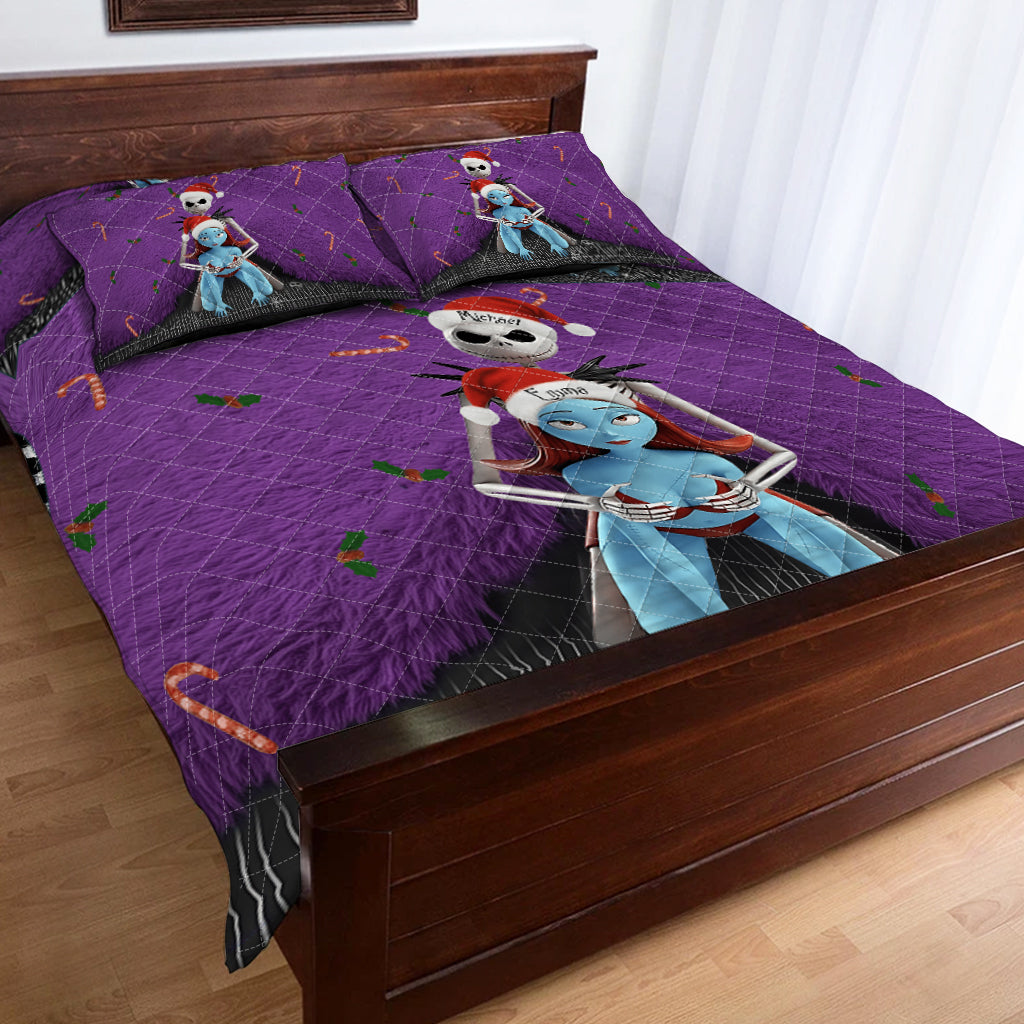 Personalized Nightmare Quilt Set Cozy Soft Fabric Gift for Couples Quilt Set GradoCreations