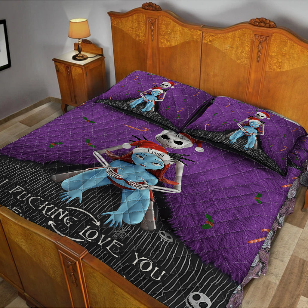 Personalized Nightmare Quilt Set Cozy Soft Fabric Gift for Couples Quilt Set GradoCreations