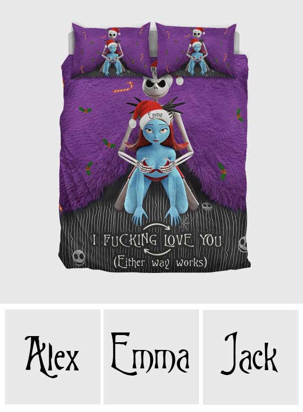 Personalized Nightmare Quilt Set Cozy Soft Fabric Gift for Couples Quilt Set GradoCreations