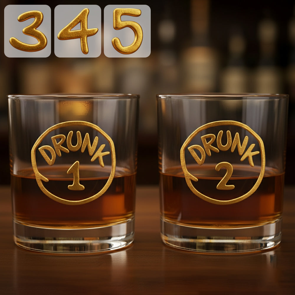 Personalized Whiskey Glass Set with Custom Names for Couples Whiskey Glass GradoCreations