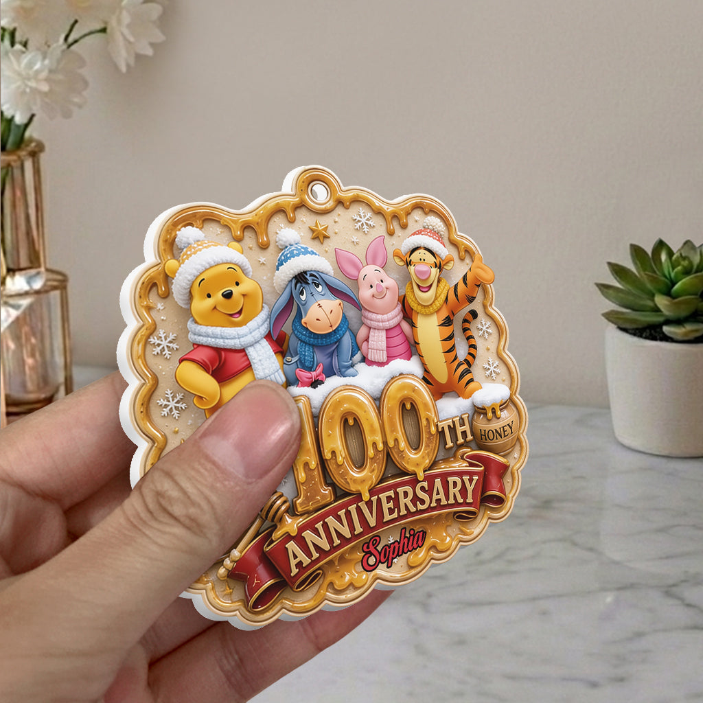 Personalized 100th Anniversary 3D Resin Ornament for Kids Premium 3D Ornament GradoCreations