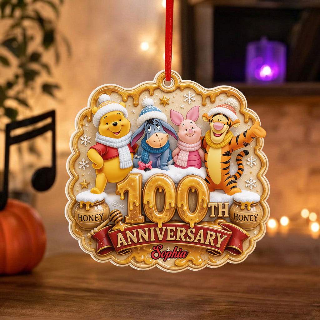 Personalized 100th Anniversary 3D Resin Ornament for Kids Premium 3D Ornament GradoCreations