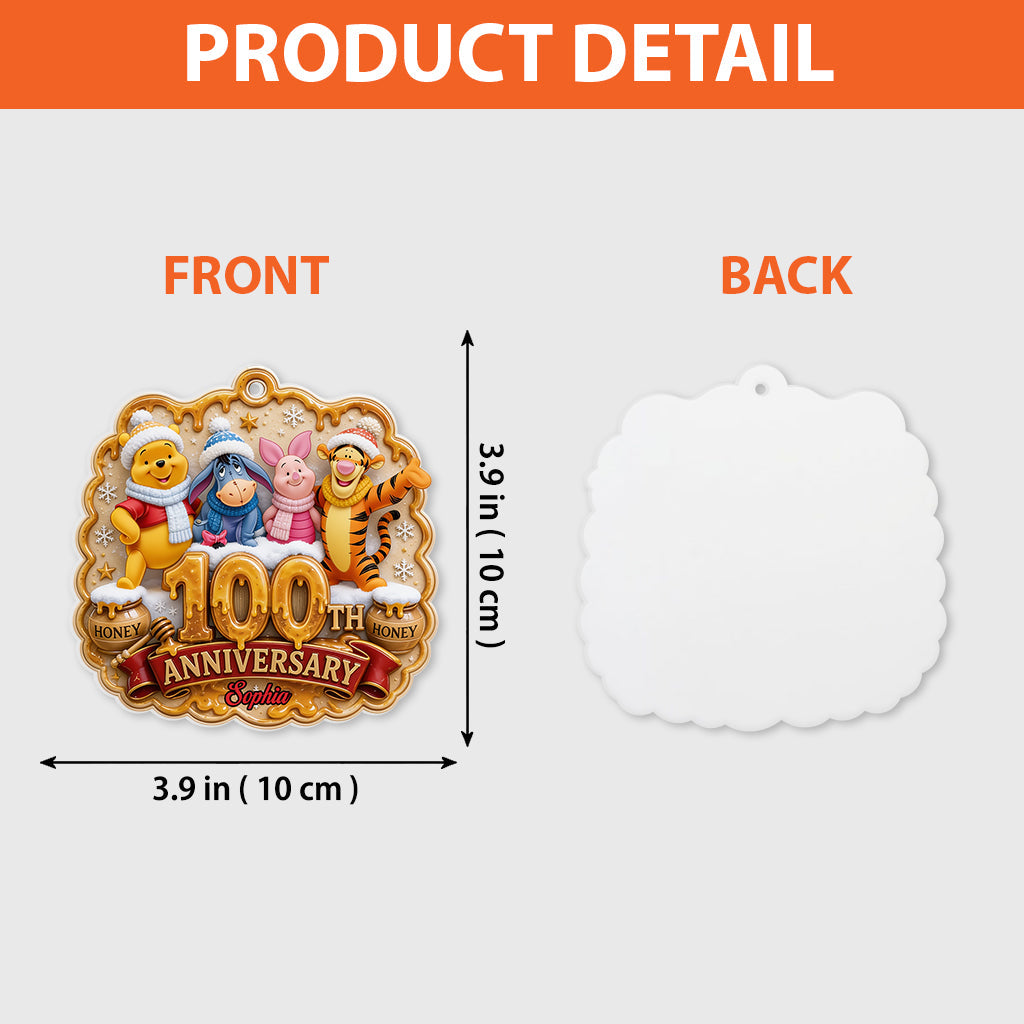 Personalized 100th Anniversary 3D Resin Ornament for Kids Premium 3D Ornament GradoCreations