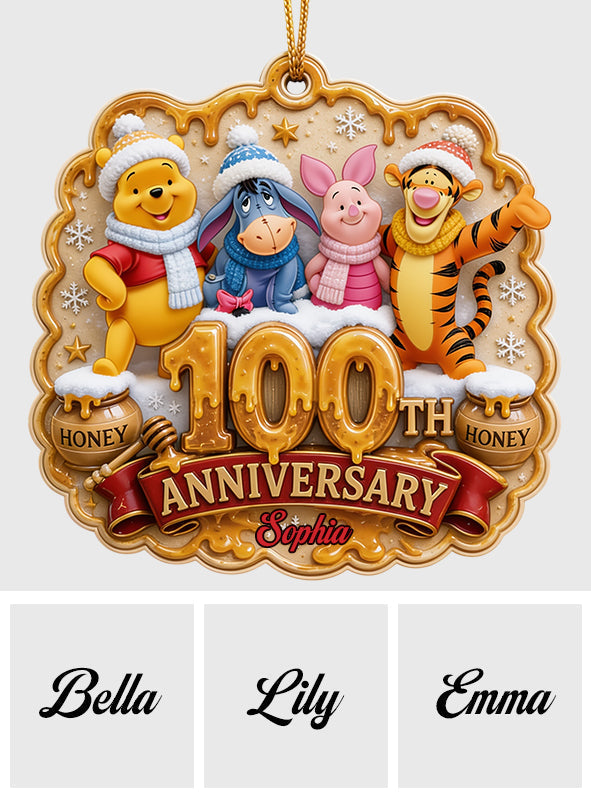 Personalized 100th Anniversary 3D Resin Ornament for Kids Premium 3D Ornament GradoCreations
