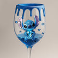 Personalized Blue Drip Wine Glass with Long Stem for Mom Wine Glass With Long Stem GradoCreations