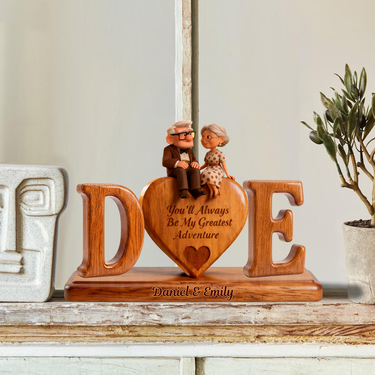 Personalized Couple Wood Plaque Unique Custom Shape Gift Custom Shaped Wood Plaque GradoCreations