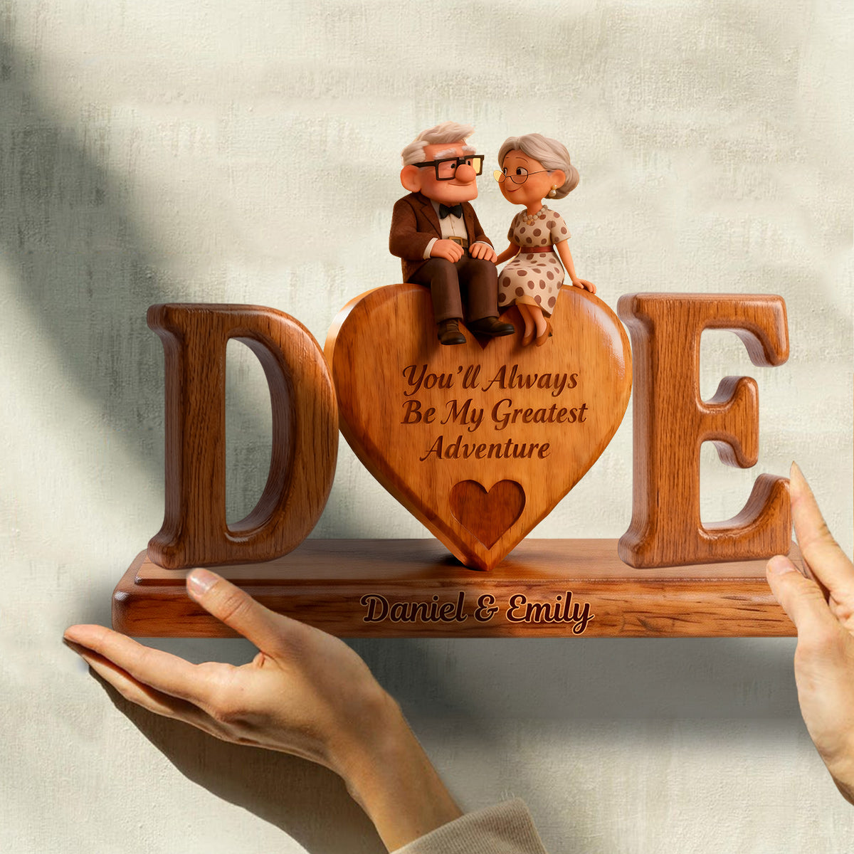 Personalized Couple Wood Plaque Unique Custom Shape Gift Custom Shaped Wood Plaque GradoCreations