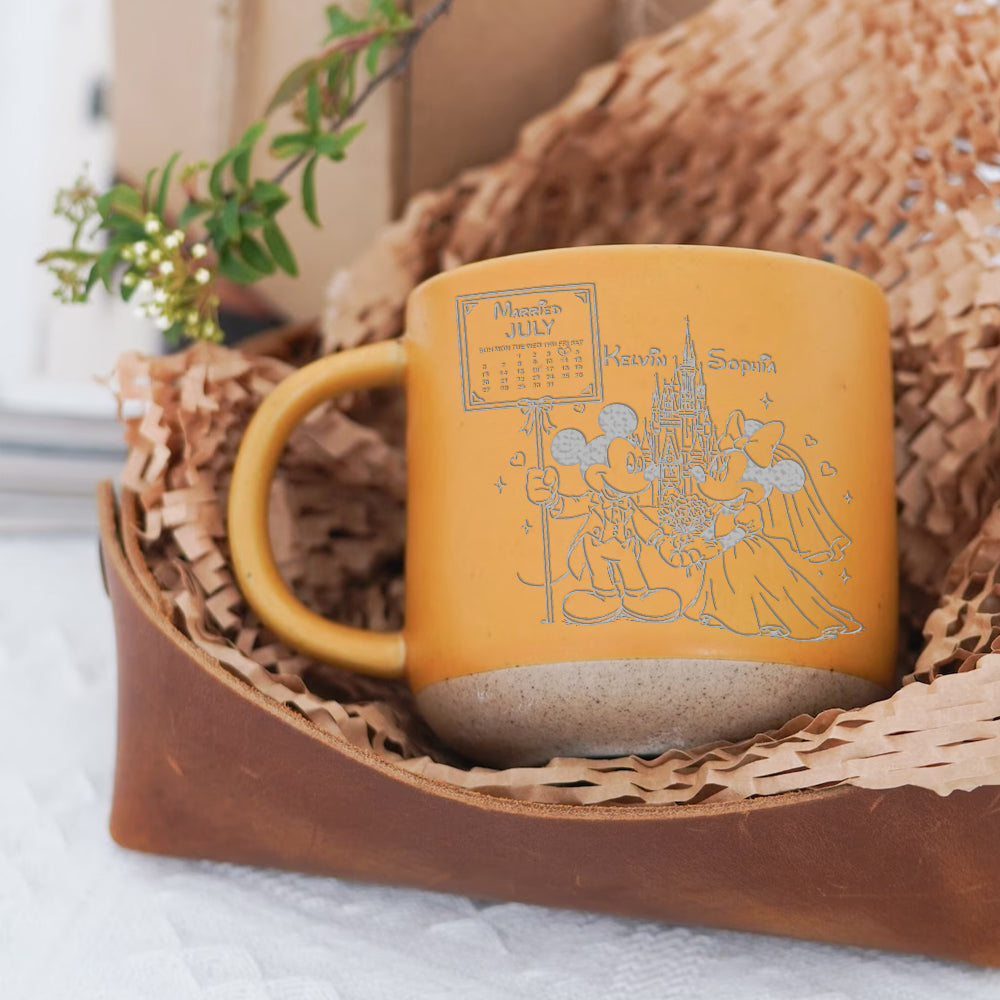 Personalized Engraved Pottery Mug Custom Name Gift for Couples Engraved Pottery Mug GradoCreations