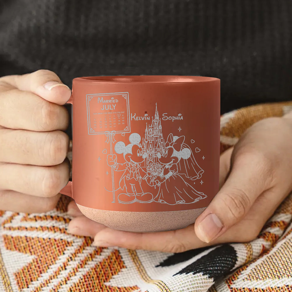 Personalized Engraved Pottery Mug Custom Name Gift for Couples Engraved Pottery Mug GradoCreations