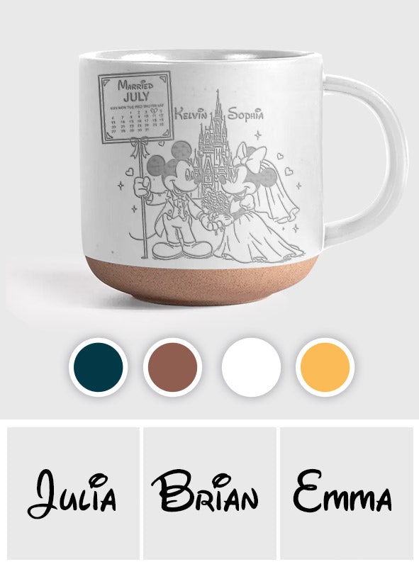 Personalized Engraved Pottery Mug Custom Name Gift for Couples Engraved Pottery Mug GradoCreations