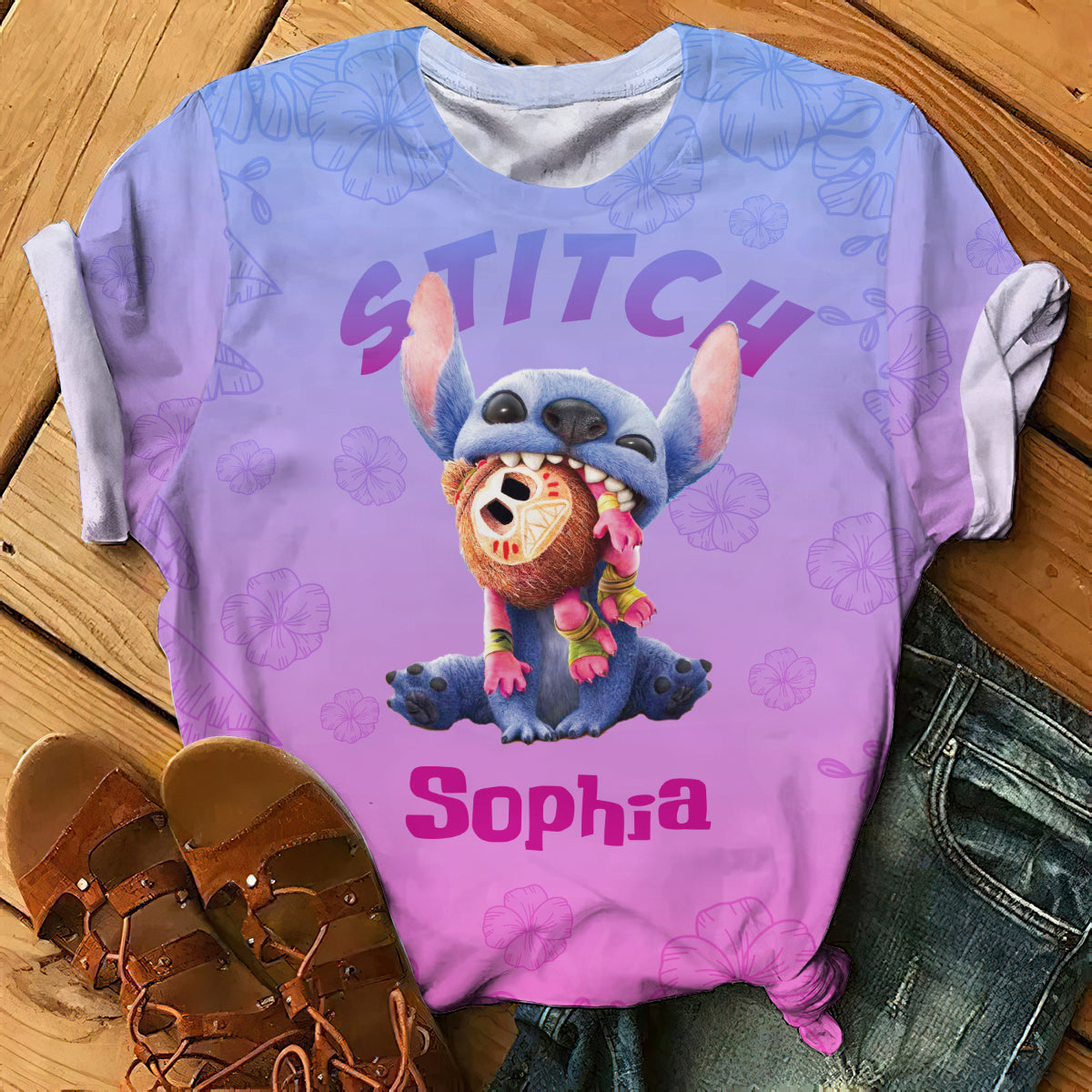 Personalized Ohana All Over Shirt Custom Name for Summer All Over Shirt GradoCreations