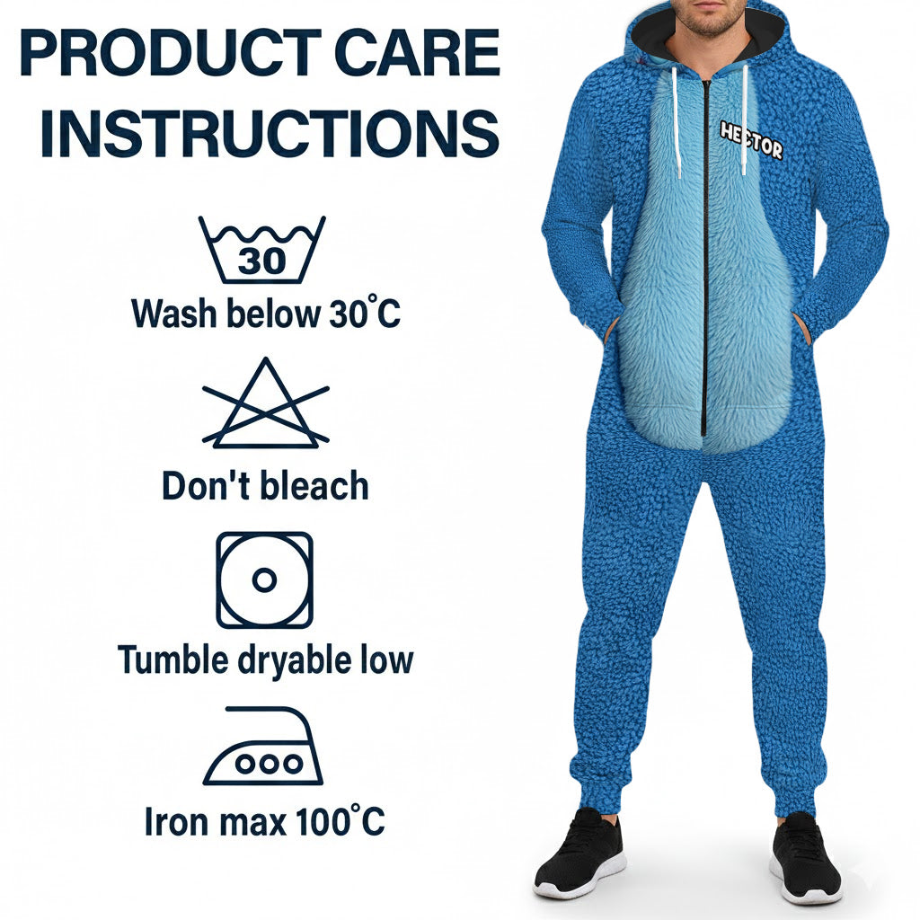 Personalized Cartoon Couple Hooded Jumpsuit Gift for Two Hooded Jumpsuit GradoCreations