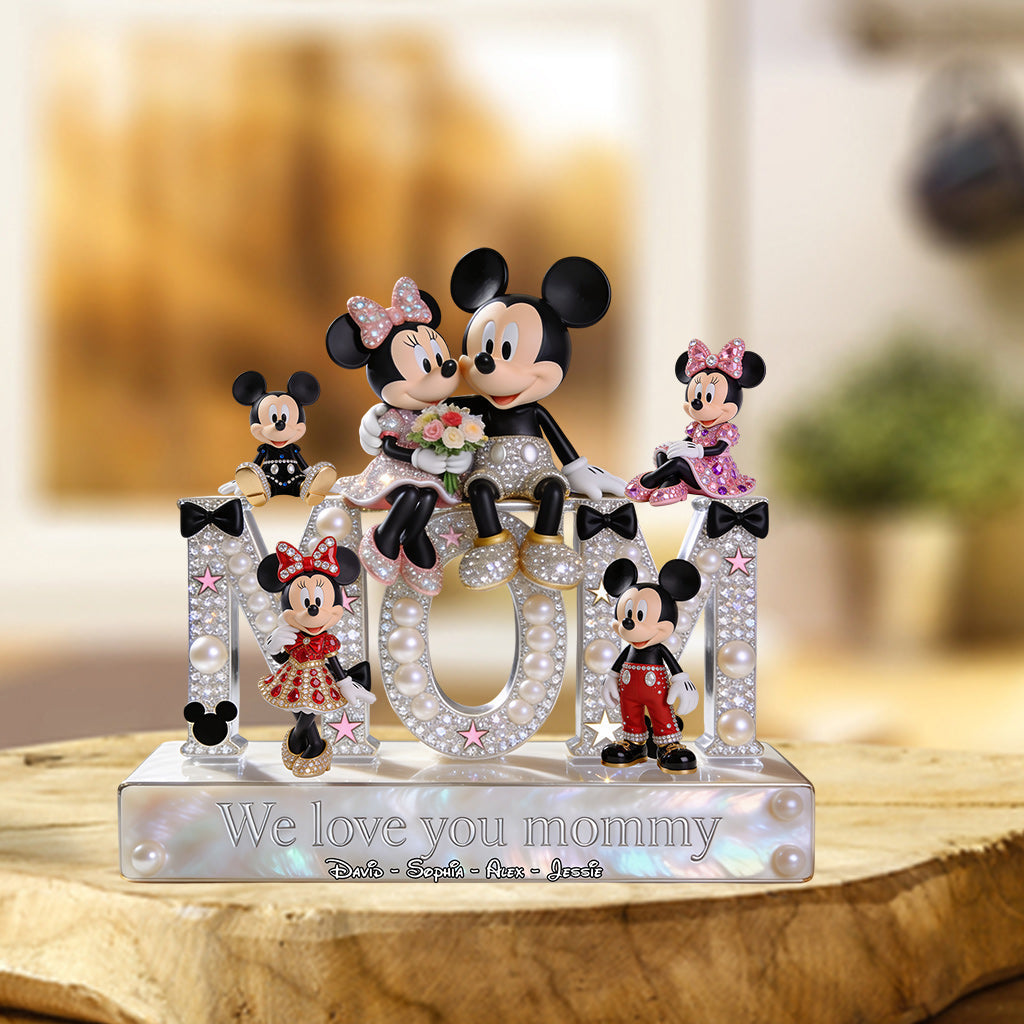 Personalized Mickey Mouse Acrylic Plaque Mom Gift for Mother's Day Custom Shaped Acrylic Plaque GradoCreations