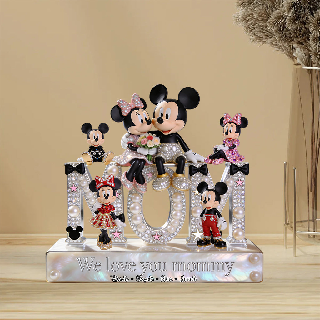 Personalized Mickey Mouse Acrylic Plaque Mom Gift for Mother's Day Custom Shaped Acrylic Plaque GradoCreations