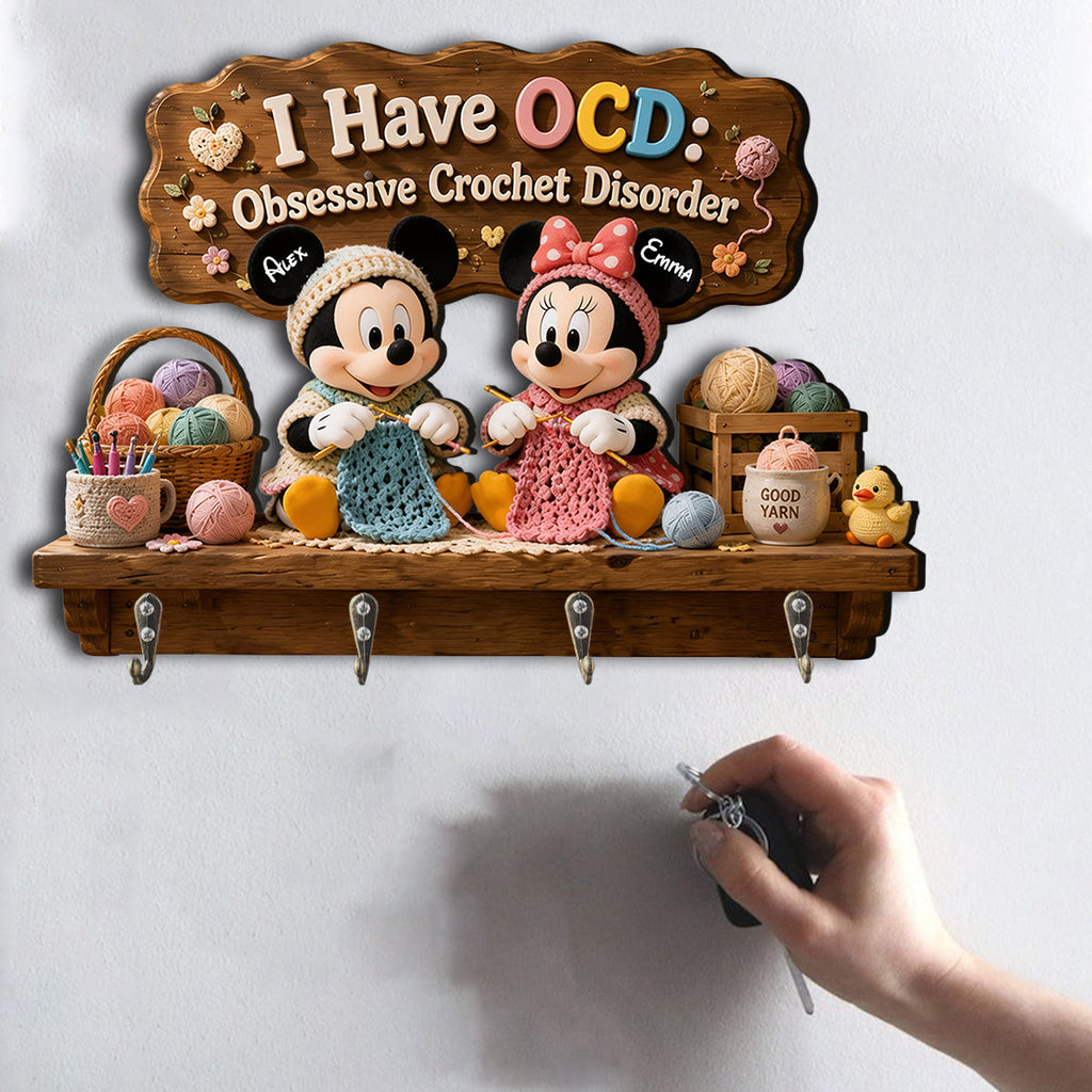 Personalized Crochet Rack with Hooks Custom Name Gift for Crafters Hanging Rack GradoCreations