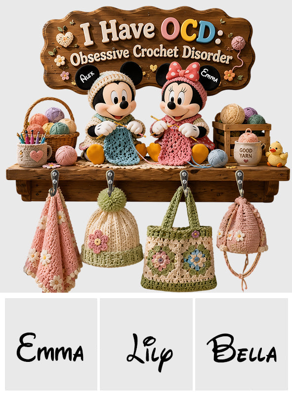 Personalized Cartoon Mouse Key Rack Custom Shape for Crochet Lovers Custom Shaped Key Rack GradoCreations