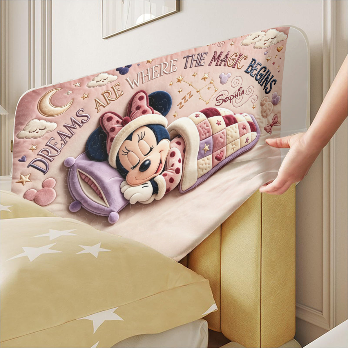 Personalized Quilted Mouse Headboard Slipcover for Kids Headboard Slipcover GradoCreations