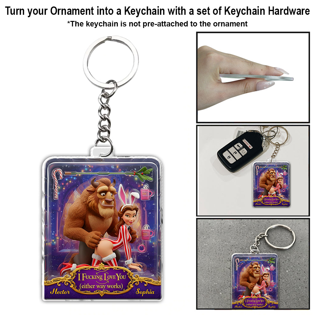 Personalized Beauty and the Beast Ornament Custom Name Gift for Christmas Ornament GradoCreations