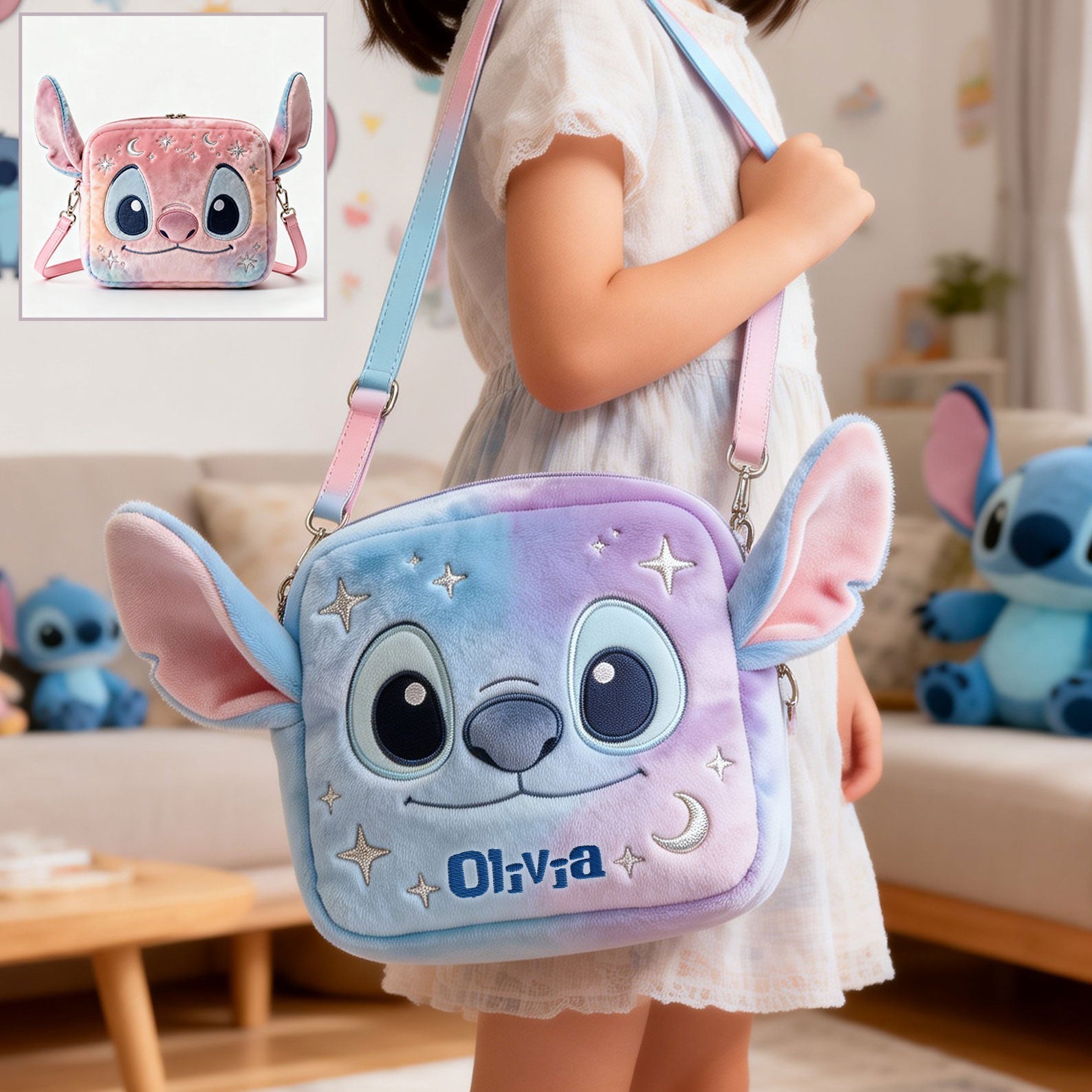 Personalized Alien Plush Crossbody Bag for Kids | Cute Gift Plush Crossbag GradoCreations