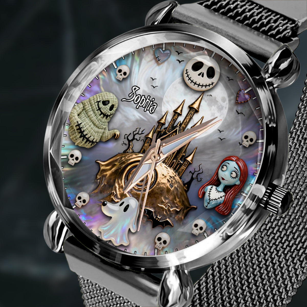 Personalized Halloween Women Hand Watch Unique Ghost Design Women Hand Watch GradoCreations