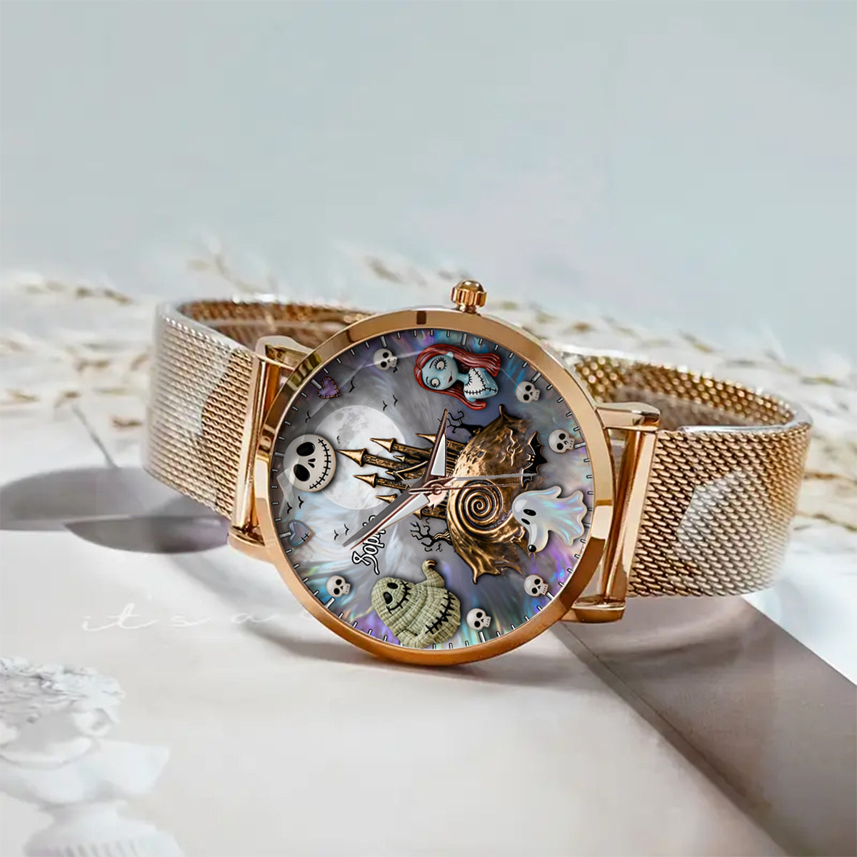 Personalized Halloween Women Hand Watch Unique Ghost Design Women Hand Watch GradoCreations