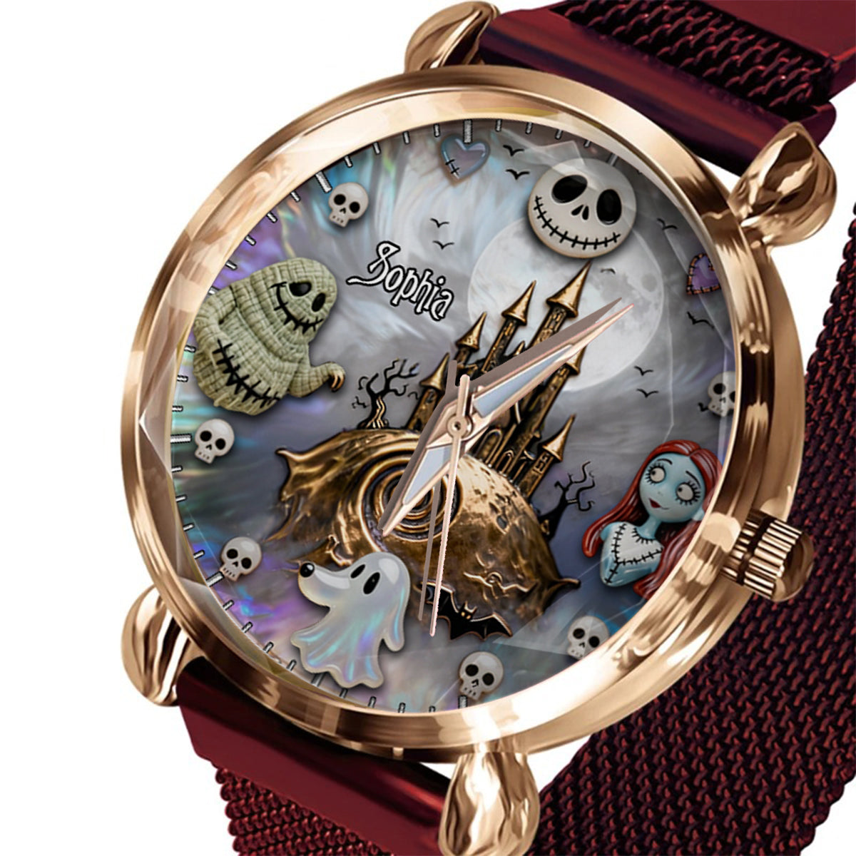 Personalized Halloween Women Hand Watch Unique Ghost Design Women Hand Watch GradoCreations