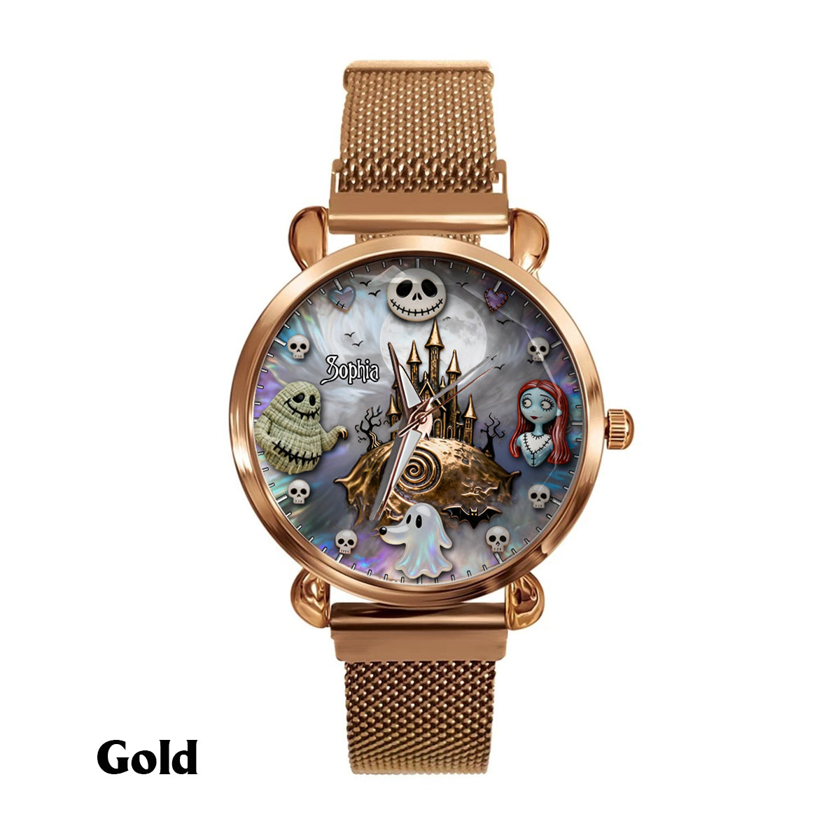 Personalized Halloween Women Hand Watch Unique Ghost Design Women Hand Watch GradoCreations