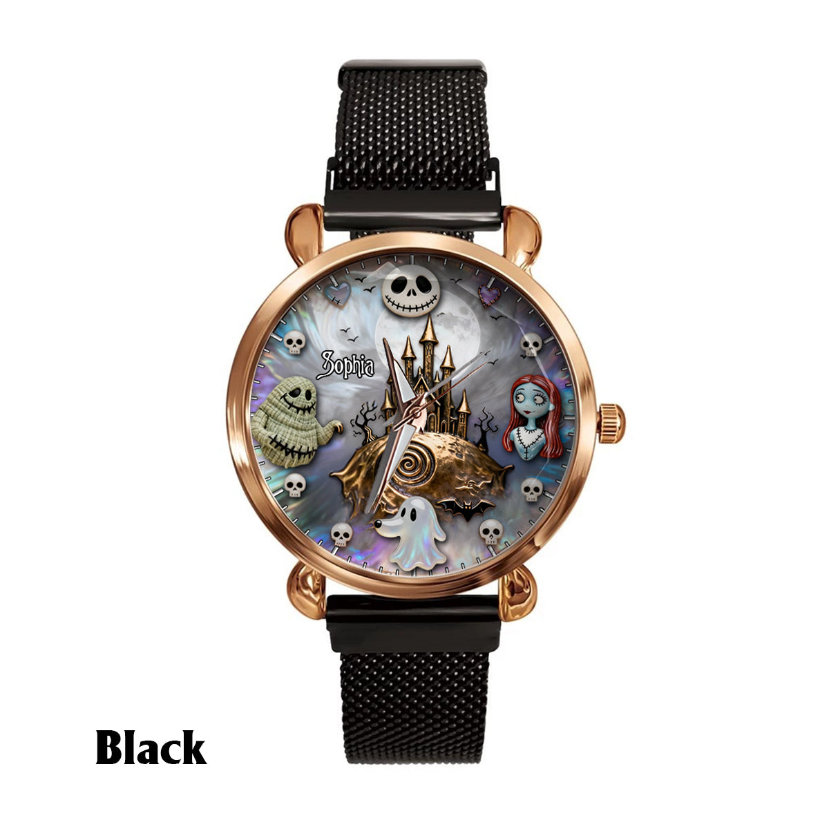 Personalized Halloween Women Hand Watch Unique Ghost Design Women Hand Watch GradoCreations