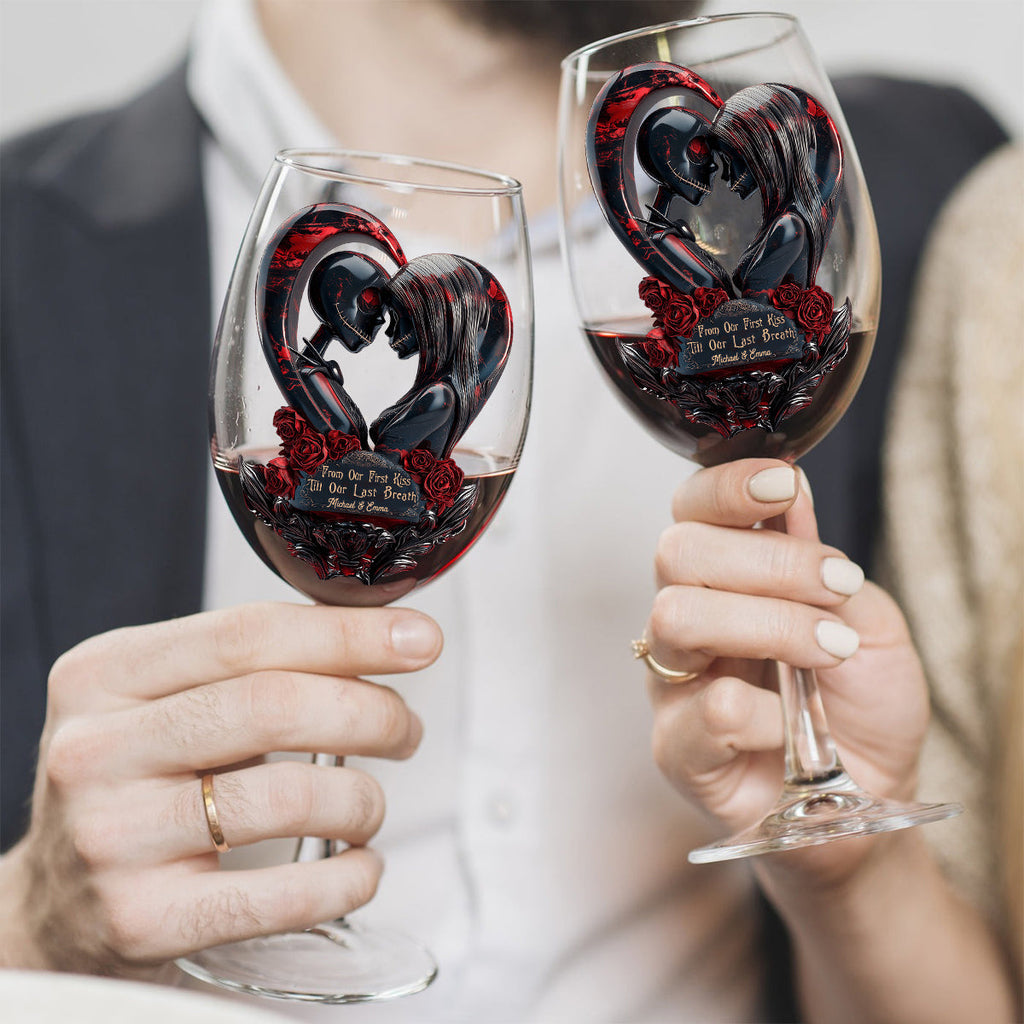 Personalized Nightmare Wine Glass with Long Stem for Couples Wine Glass With Long Stem GradoCreations