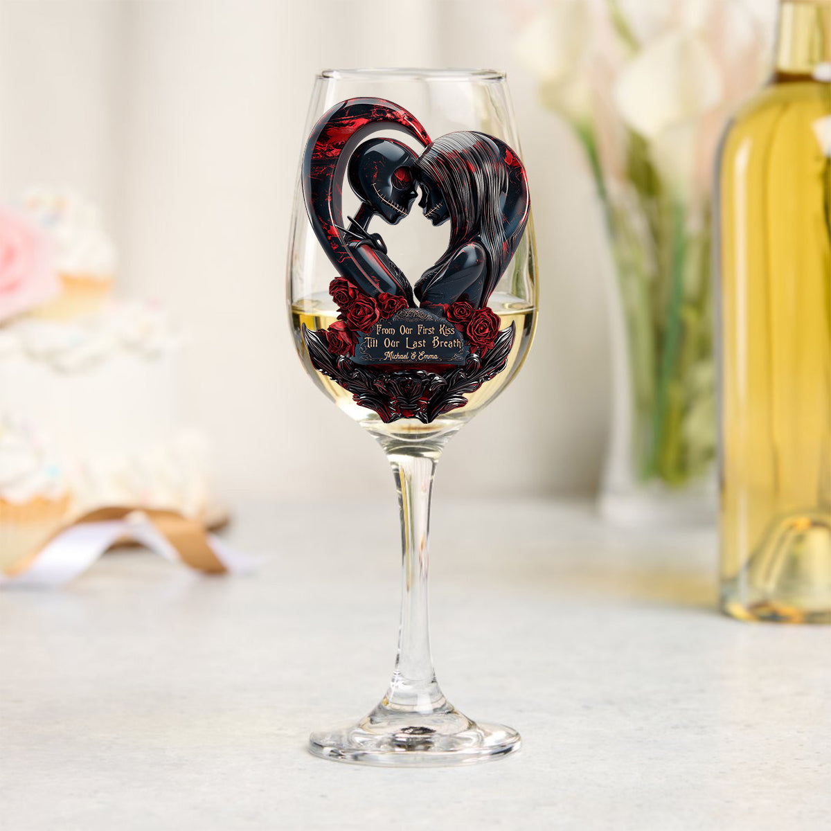 Personalized Nightmare Wine Glass with Long Stem for Couples Wine Glass With Long Stem GradoCreations
