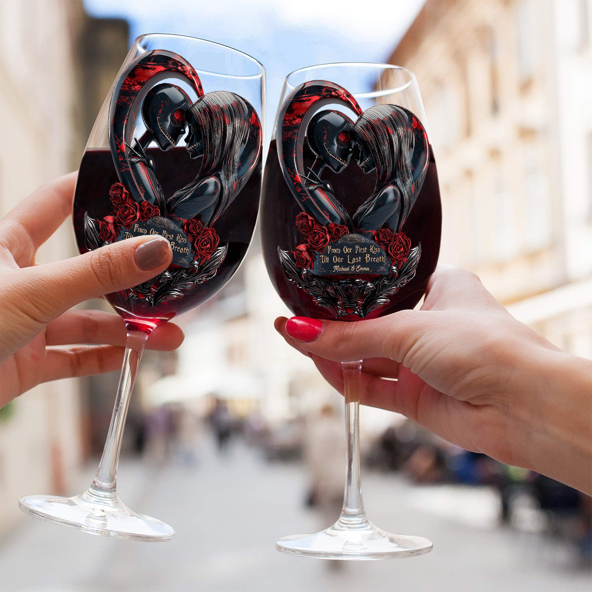 Personalized Nightmare Wine Glass with Long Stem for Couples Wine Glass With Long Stem GradoCreations