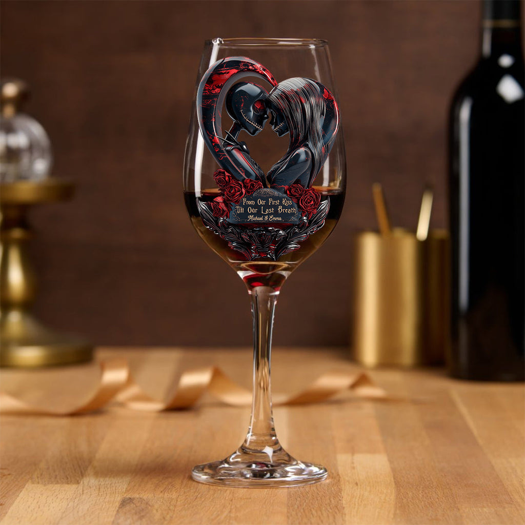 Personalized Nightmare Wine Glass with Long Stem for Couples Wine Glass With Long Stem GradoCreations