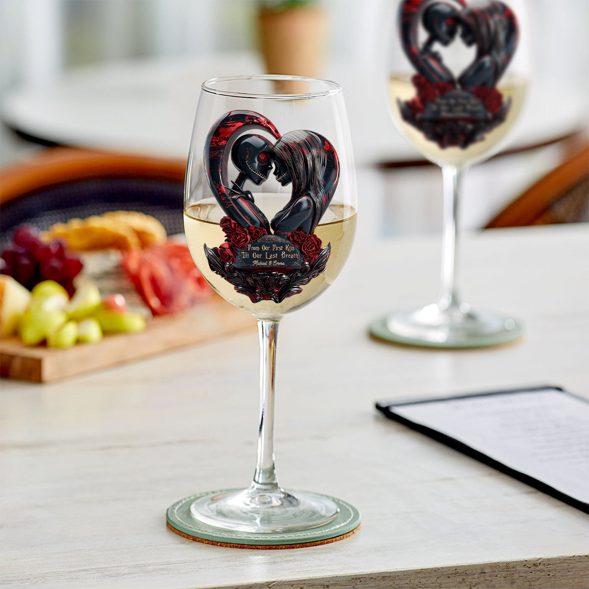 Personalized Nightmare Wine Glass with Long Stem for Couples Wine Glass With Long Stem GradoCreations