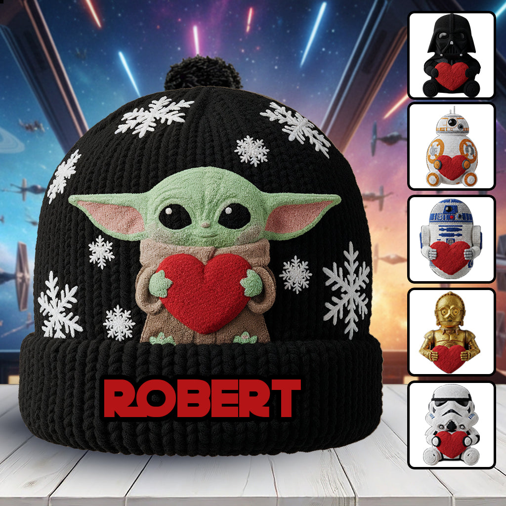 Personalized Galaxy Beanie Hat with Cute Character Design for Kids & Adults Beanie Hat GradoCreations