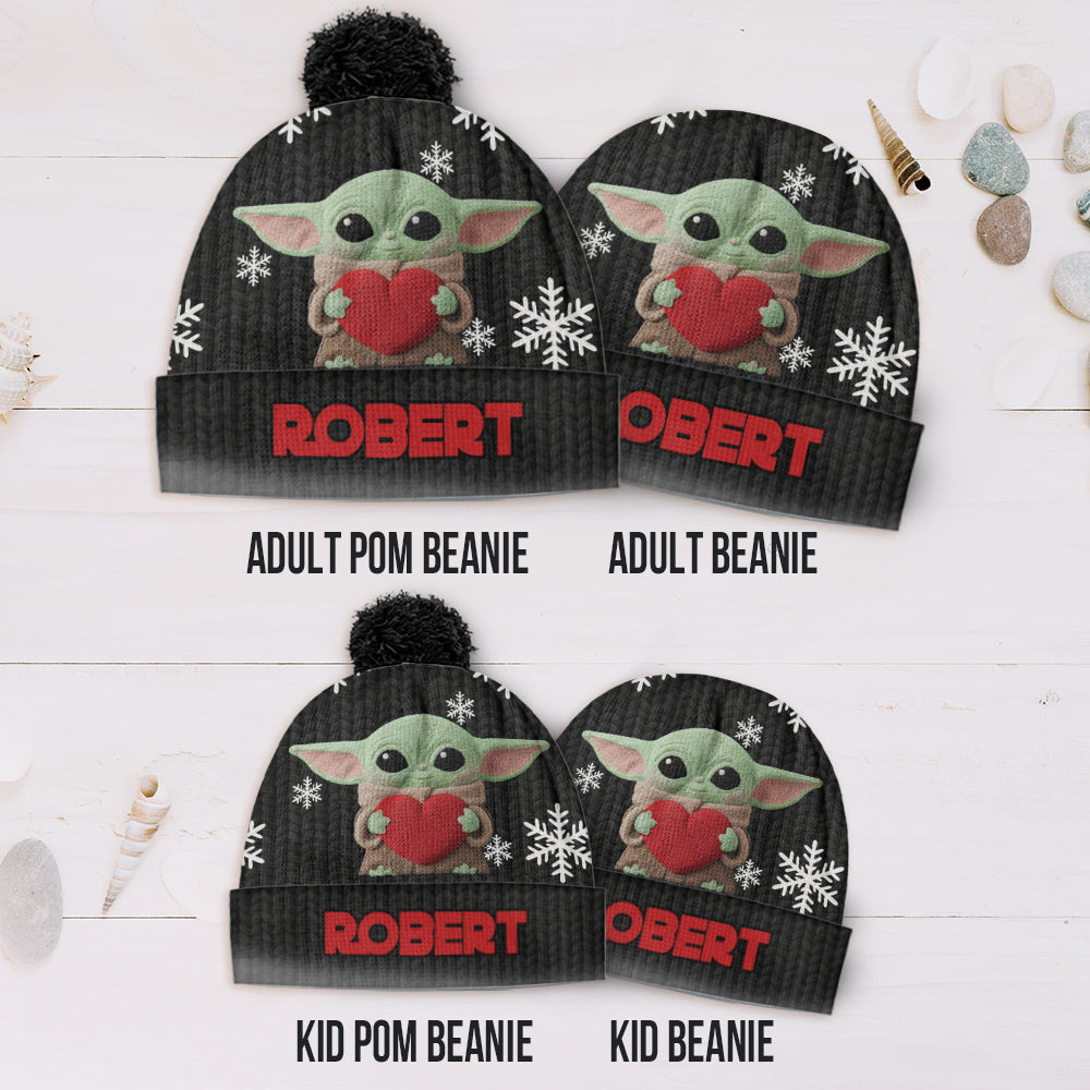 Personalized Galaxy Beanie Hat with Cute Character Design for Kids & Adults Beanie Hat GradoCreations