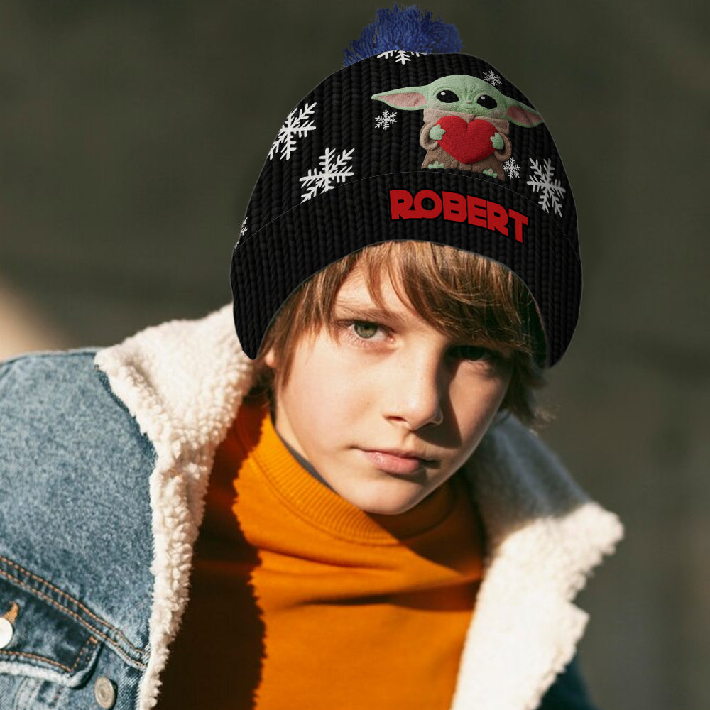 Personalized Galaxy Beanie Hat with Cute Character Design for Kids & Adults Beanie Hat GradoCreations