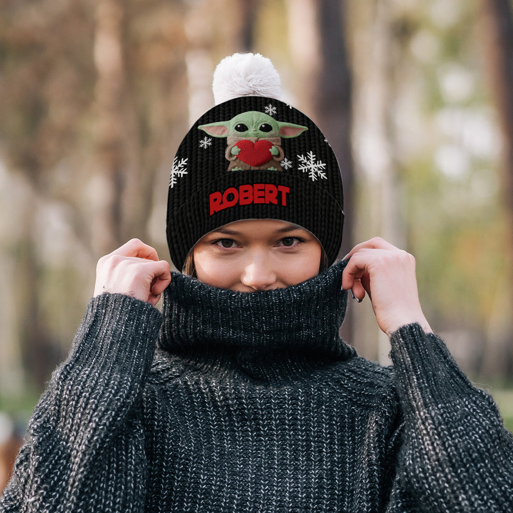Personalized Galaxy Beanie Hat with Cute Character Design for Kids & Adults Beanie Hat GradoCreations
