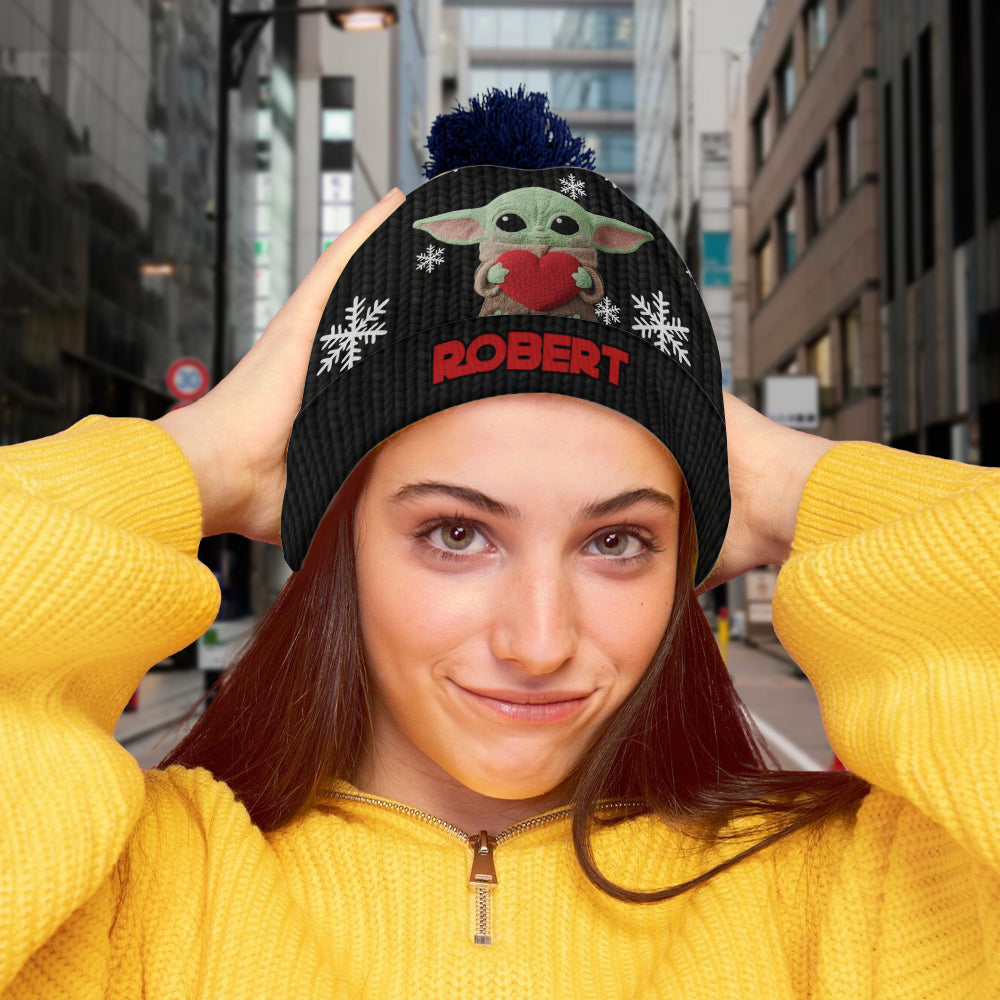 Personalized Galaxy Beanie Hat with Cute Character Design for Kids & Adults Beanie Hat GradoCreations