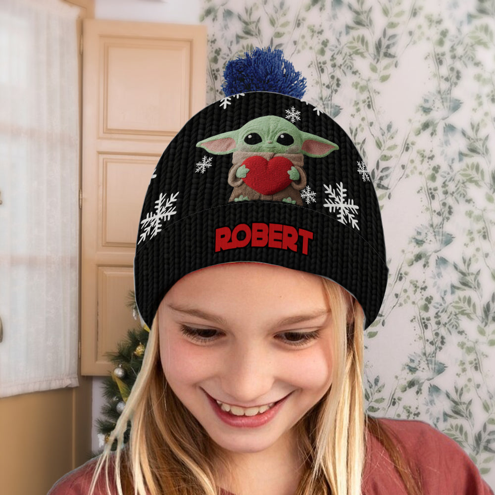 Personalized Galaxy Beanie Hat with Cute Character Design for Kids & Adults Beanie Hat GradoCreations