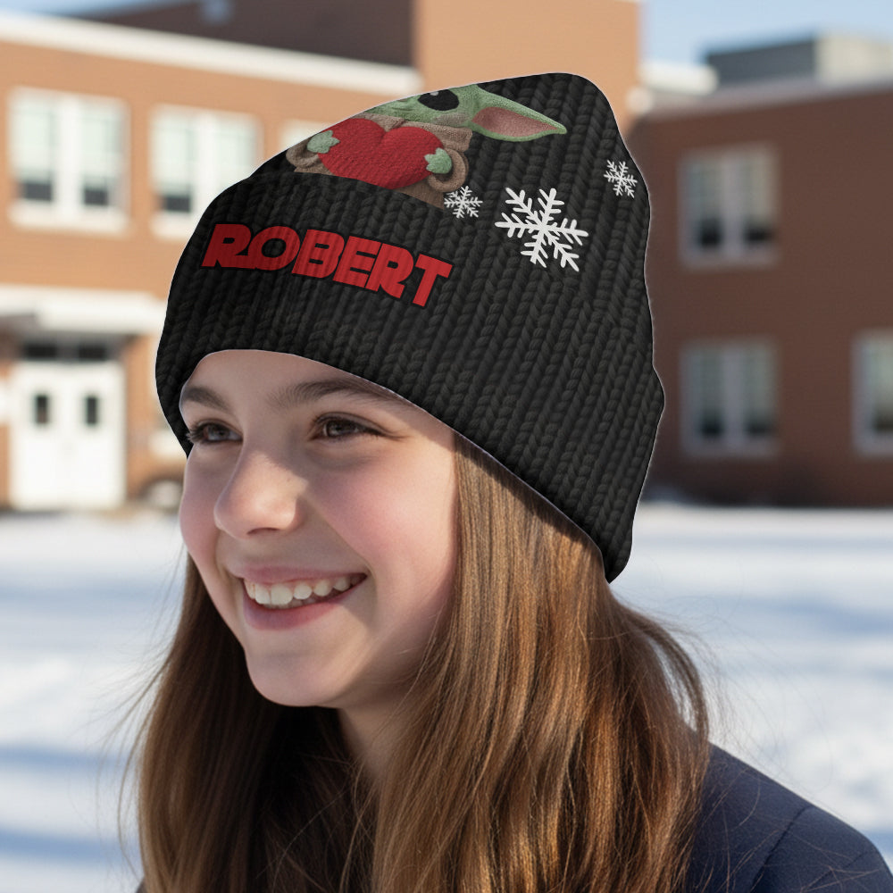 Personalized Galaxy Beanie Hat with Cute Character Design for Kids & Adults Beanie Hat GradoCreations