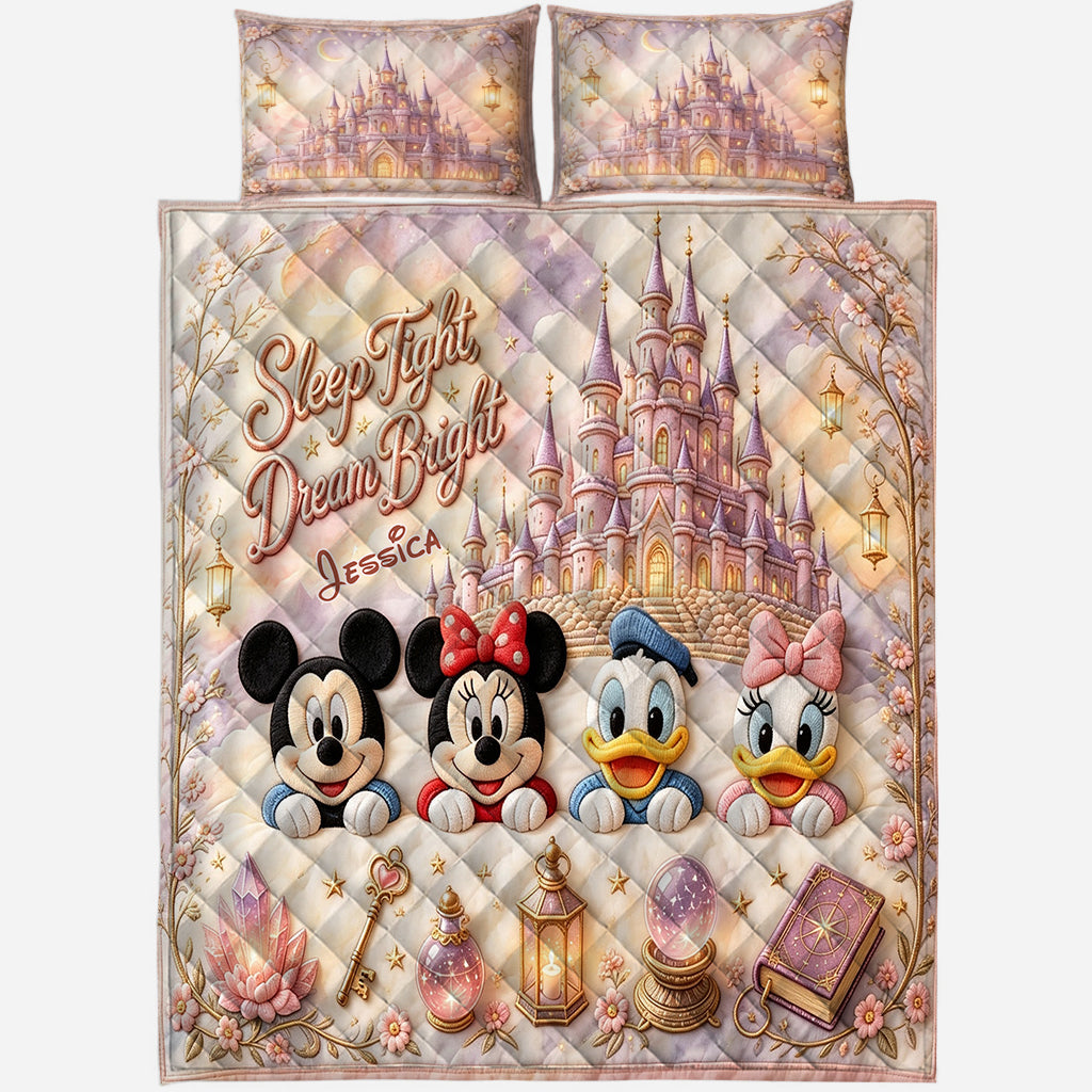 Personalized Disney Dream Trip Quilt Set for Kids with Pillow Covers Quilt Set GradoCreations