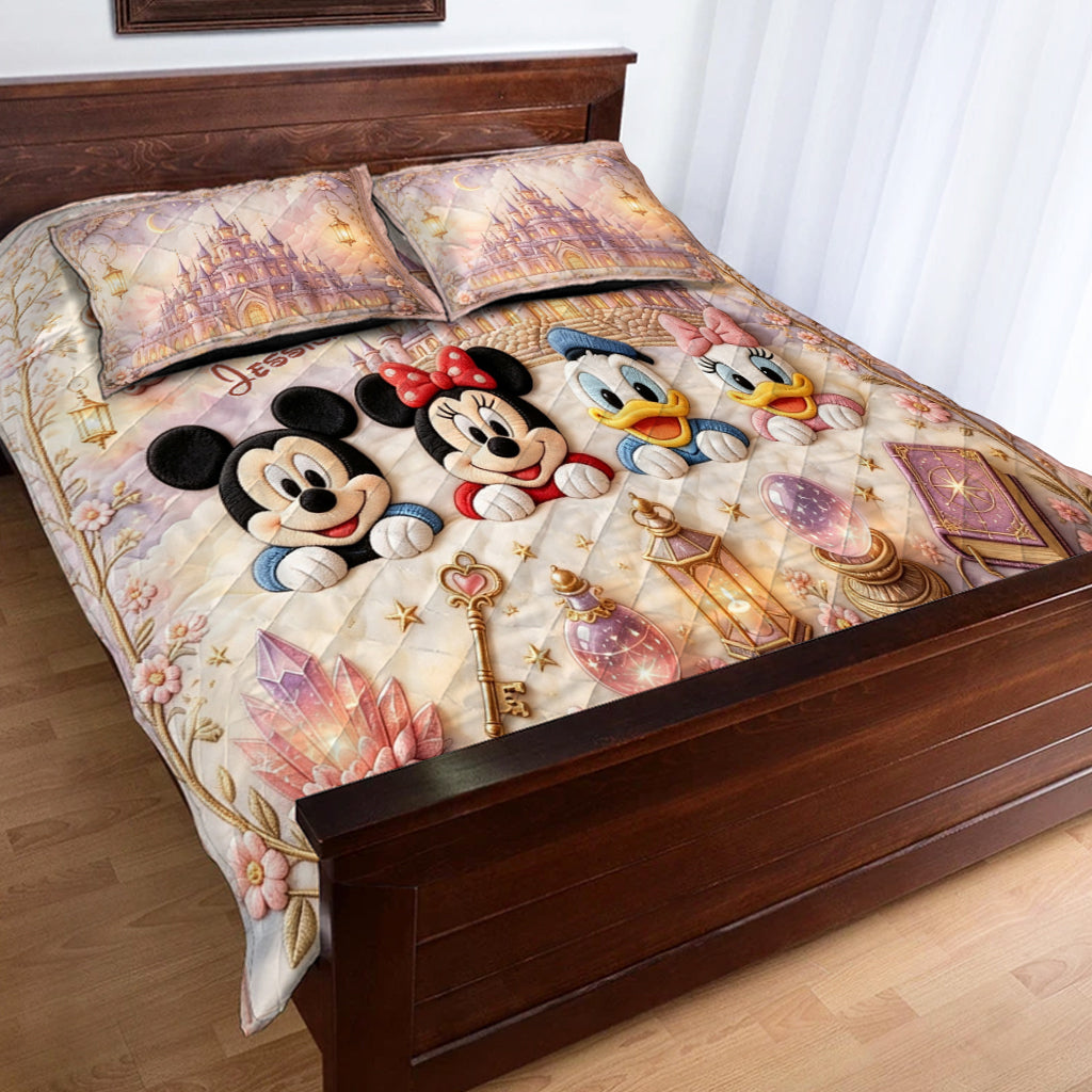Personalized Disney Dream Trip Quilt Set for Kids with Pillow Covers Quilt Set GradoCreations