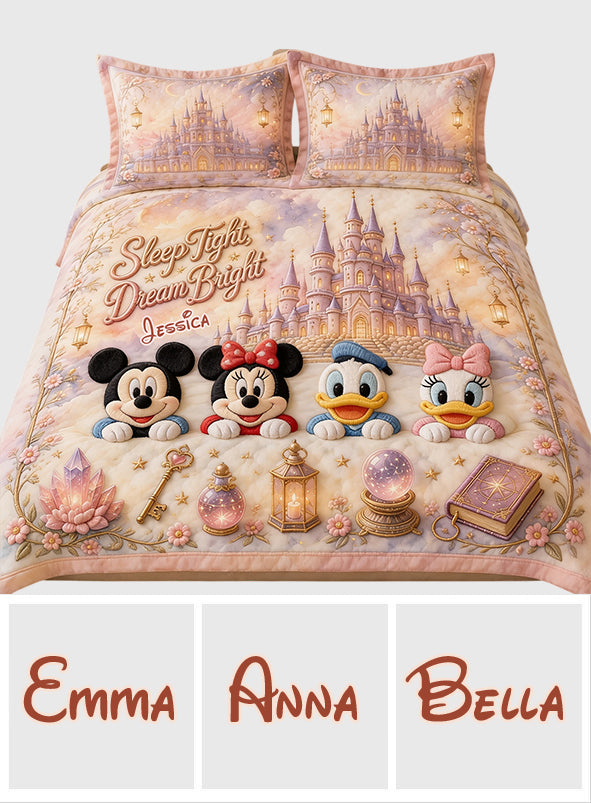 Personalized Disney Dream Trip Quilt Set for Kids with Pillow Covers Quilt Set GradoCreations